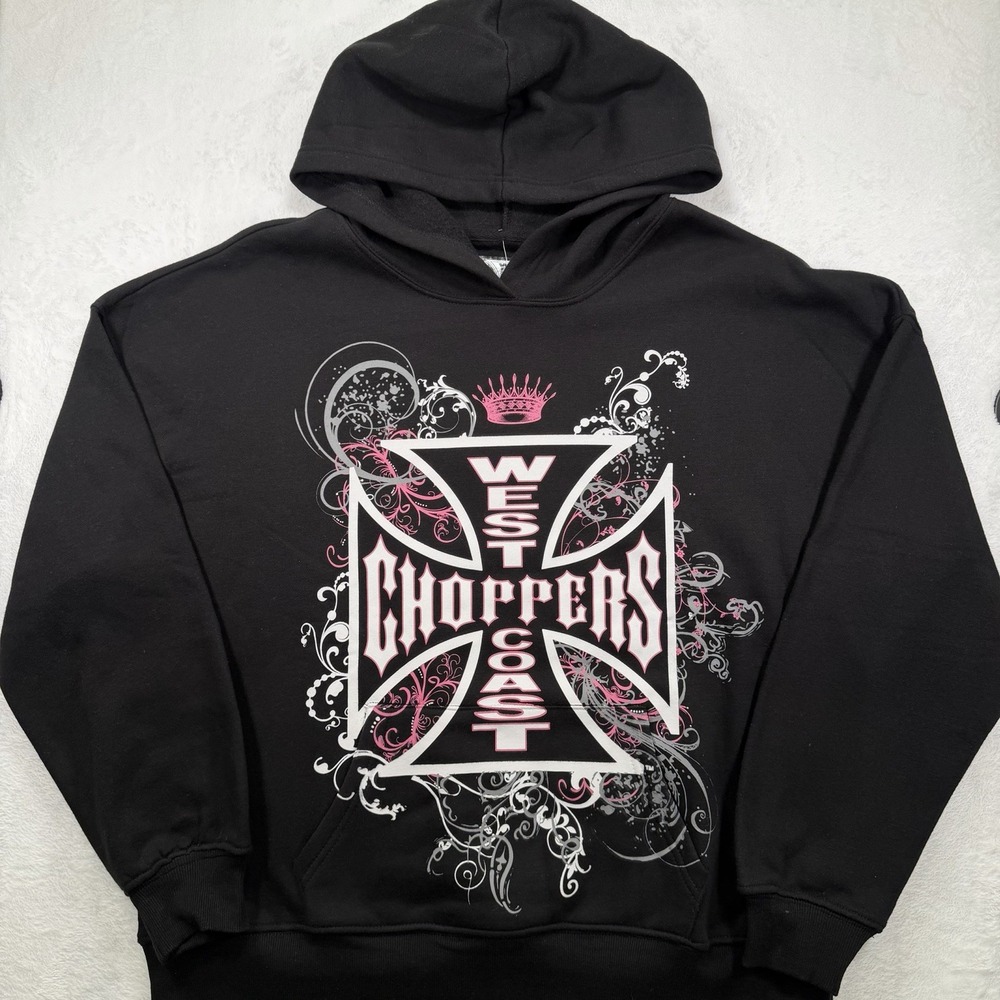 West Coast Choppers Hoodie with pink white gray graphics Unisex Small